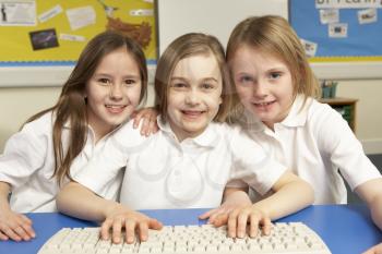 Schoolchildren in IT Class Using Computers