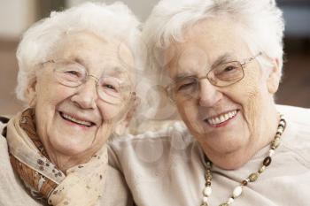 Two Senior Women Friends At Day Care Centre