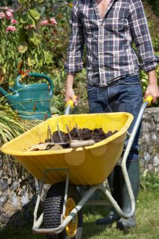 Man working in garden