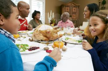 Multi Generation Family Celebrating Thanksgiving