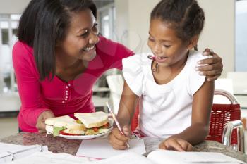 Mother Brings Daughter Sandwich Whilst She Studies