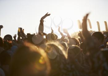 Crowds Enjoying Themselves At Outdoor Music Festival