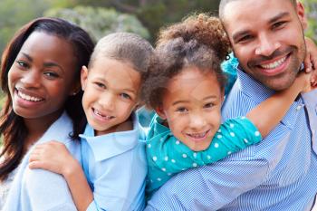 Portrait Of African American Family In Countryside