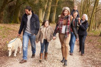 Multi Generation Family On Countryside Walk