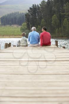 Father,son and grandfather fishing