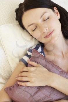 Woman resting at home