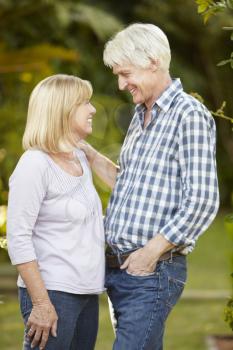 Senior couple in garden