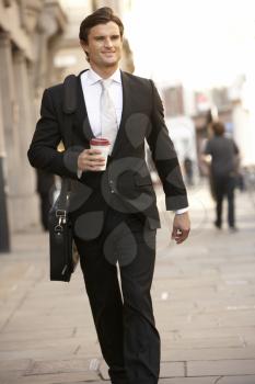 Businessman on the way to work
