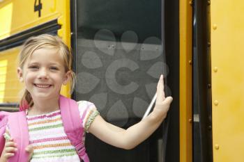 Elementary School Pupil Board Bus