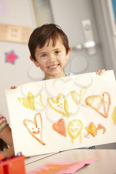 Elementary Age Schoolchild In Art Class 