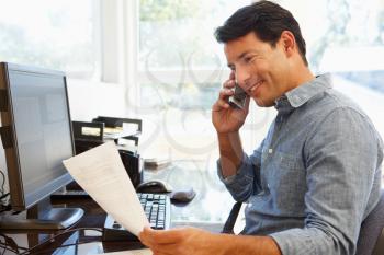 Man working in home office