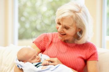 Woman with baby grandson