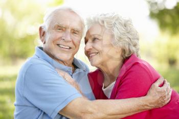 Senior couple in park