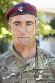 Portrait Of Soldier Wearing Uniform