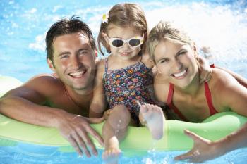 Family On Holiday In Swimming Pool