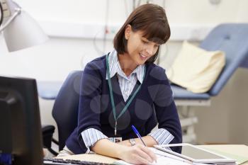 Female Consultant Working At Desk In Office