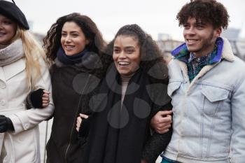 Group Of Young Friends Visiting London In Winter