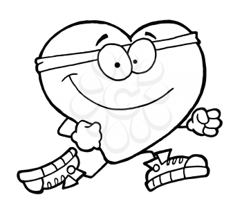 Royalty Free Clipart Image of a Jogging Heart