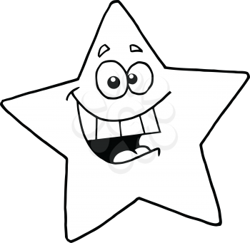 Royalty Free Clipart Image of a Smiling Star