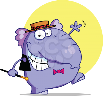 Royalty Free Clipart Image of a Dancing Elephant