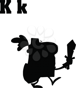 Royalty Free Clipart Image of K is for Knight