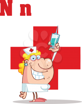 Royalty Free Clipart Image of N is for Nurse