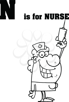 Royalty Free Clipart Image of N is for Nurse
