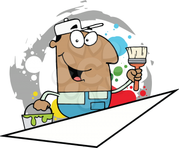 Royalty Free Clipart Image of a House Painter