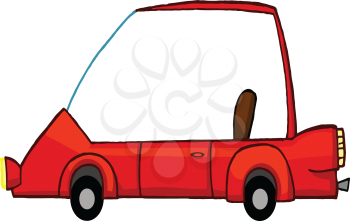Royalty Free Clipart Image of a Red Car