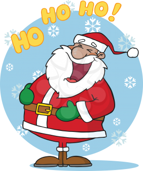 Royalty Free Clipart Image of a Laughing Santa