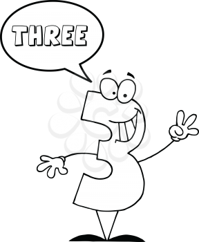 Royalty Free Clipart Image of a Number Three