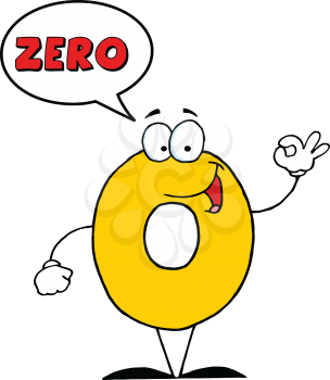 Royalty Free Clipart Image of a Zero