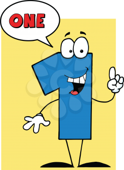 Royalty Free Clipart Image of a Number One