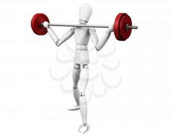 3D render of a man lifting weights