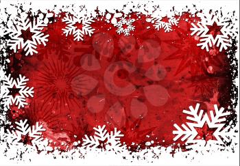 Grunge snowflake background with splats and drips