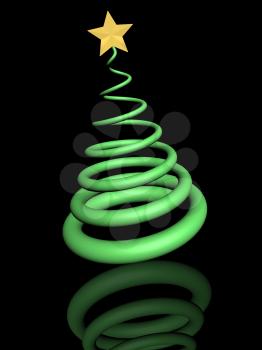 Green swirl Christmas tree