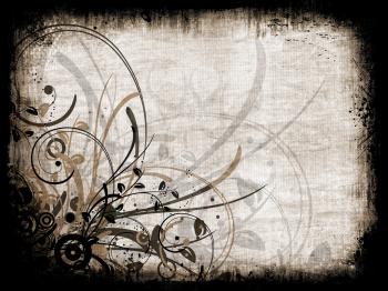 Abstract floral design on grunge background