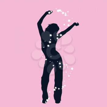 Silhouette of a female dancing