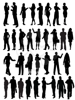 Silhouettes of business people