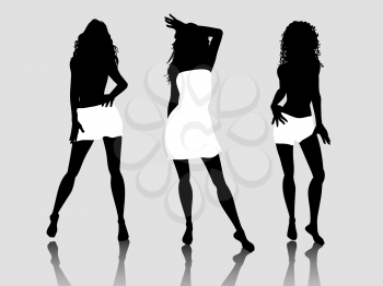 Silhouettes of sexy females