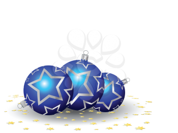 Christmas baubles and star shaped confetti
