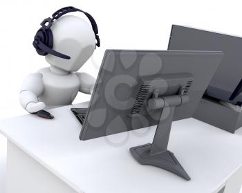 3D render of a man chatting over the web