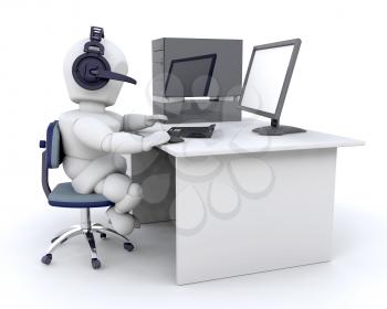3D render of a man chatting over the web