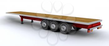 3d render of empty heavy goods trailer