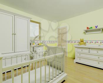 3d render of childs nursery