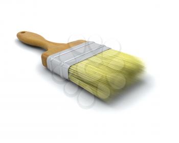 3d render of a paint brush isolated on white