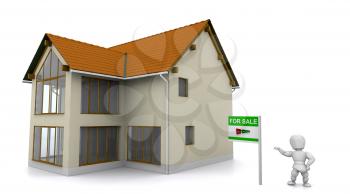 3d render of a realtor showing a property
