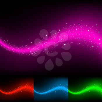 Abstract sparkle background in four different colour versions