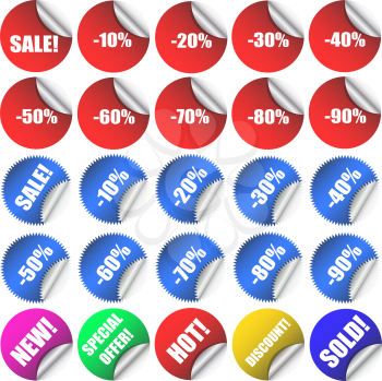 Various sale and discount labels