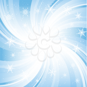 Starburst background with snowflakes